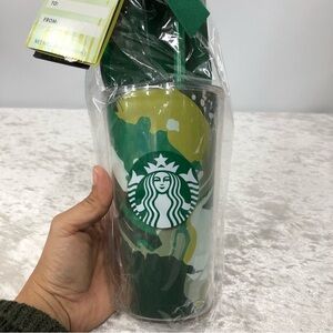 Starbucks Grande 16 oz Green Gift Set Cup-FLAWED